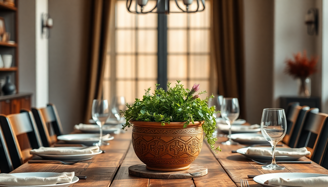 Elevate Your HSR Layout Dining Experience with a Stunning Terracotta Pot Centerpiece