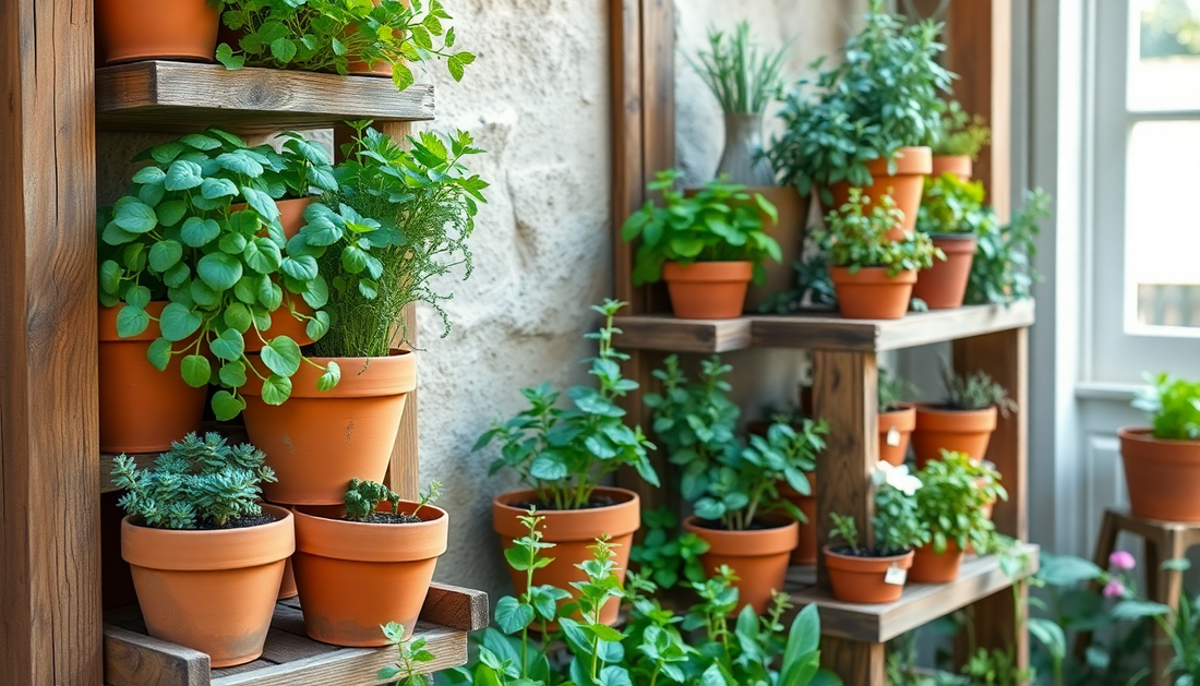 Elevate Your Small Space with Creative Tiered Clay Pot Displays