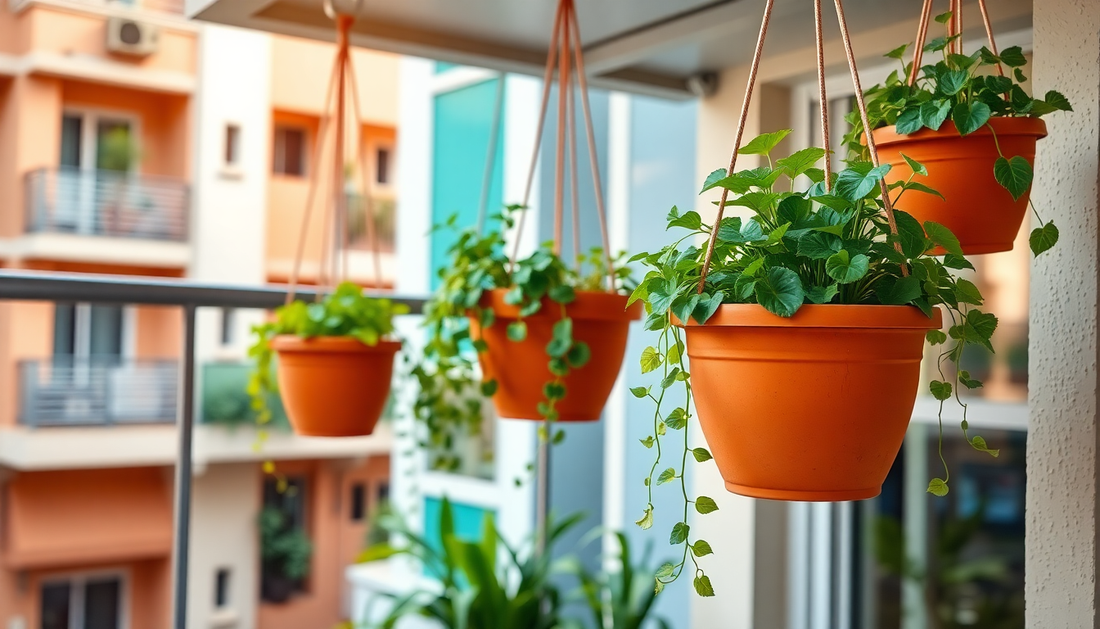 Sarjapur's Top Picks: Hanging Terracotta Planters for Balcony Gardens by Idyl