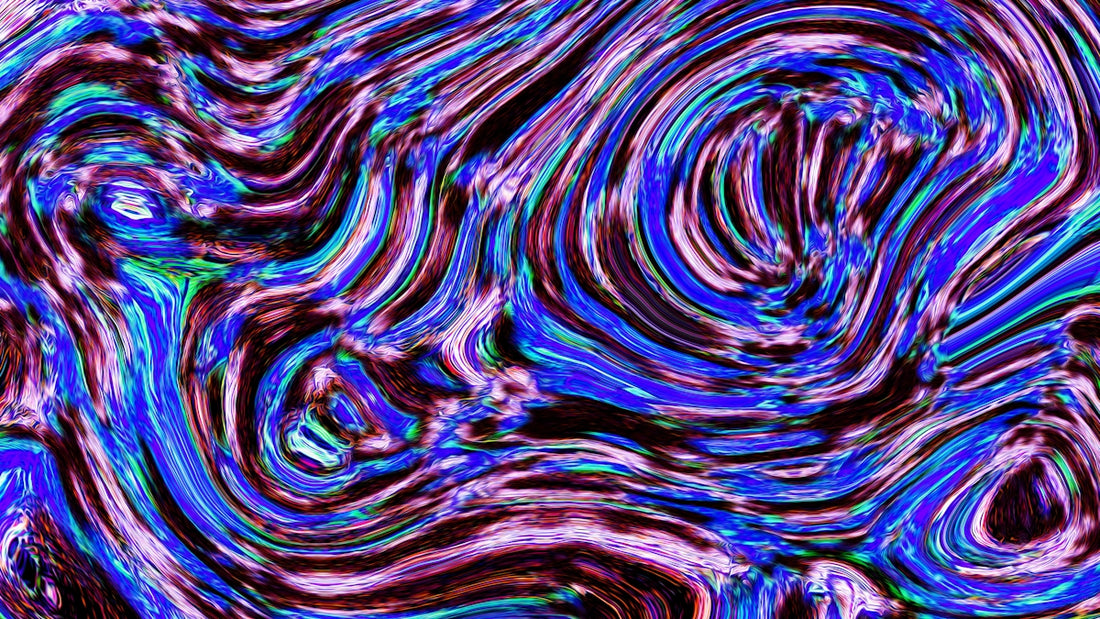 Swirling and colorful abstract art design.