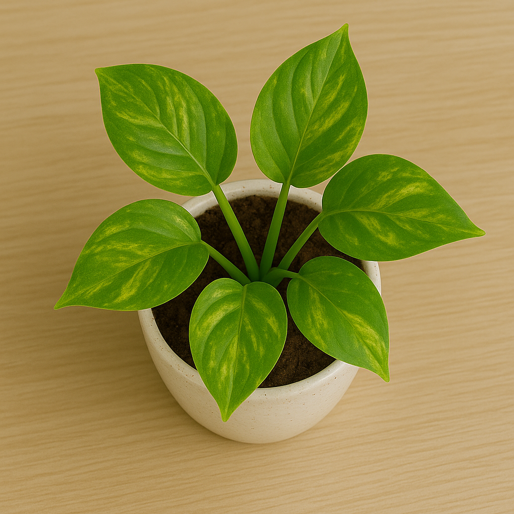Potted Green Money Plant with vibrant green leaves