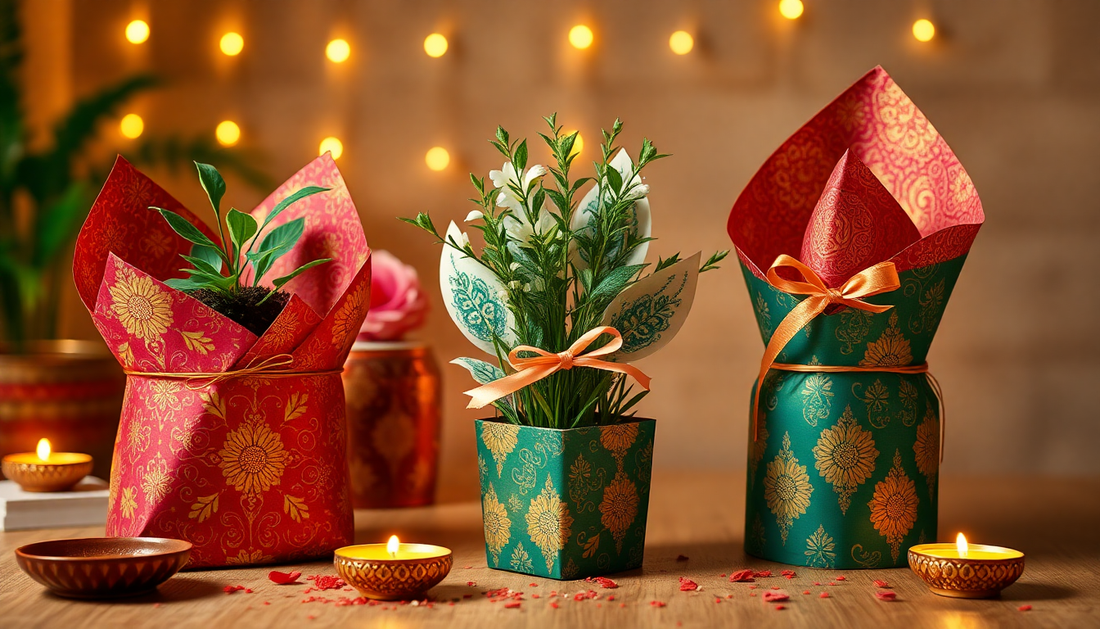 Dazzle Your Loved Ones with These Stunning Diwali Gift Wrapping Ideas for Plants & Planters from Idyl