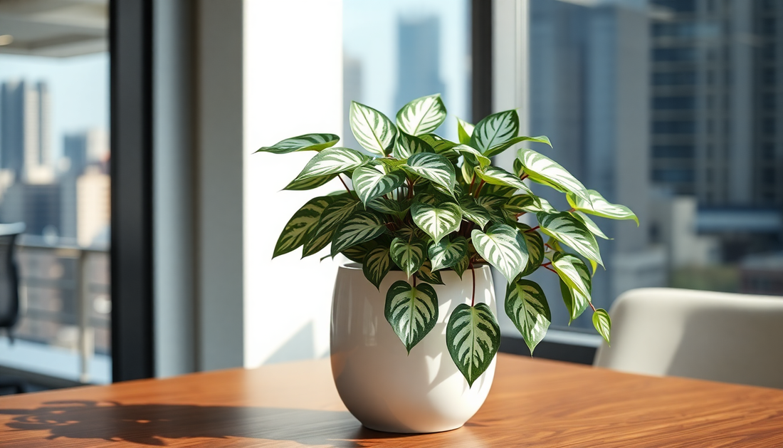 Marble Money Plant in Ceramic Pot – A Touch of Class for Bangalore Workstations