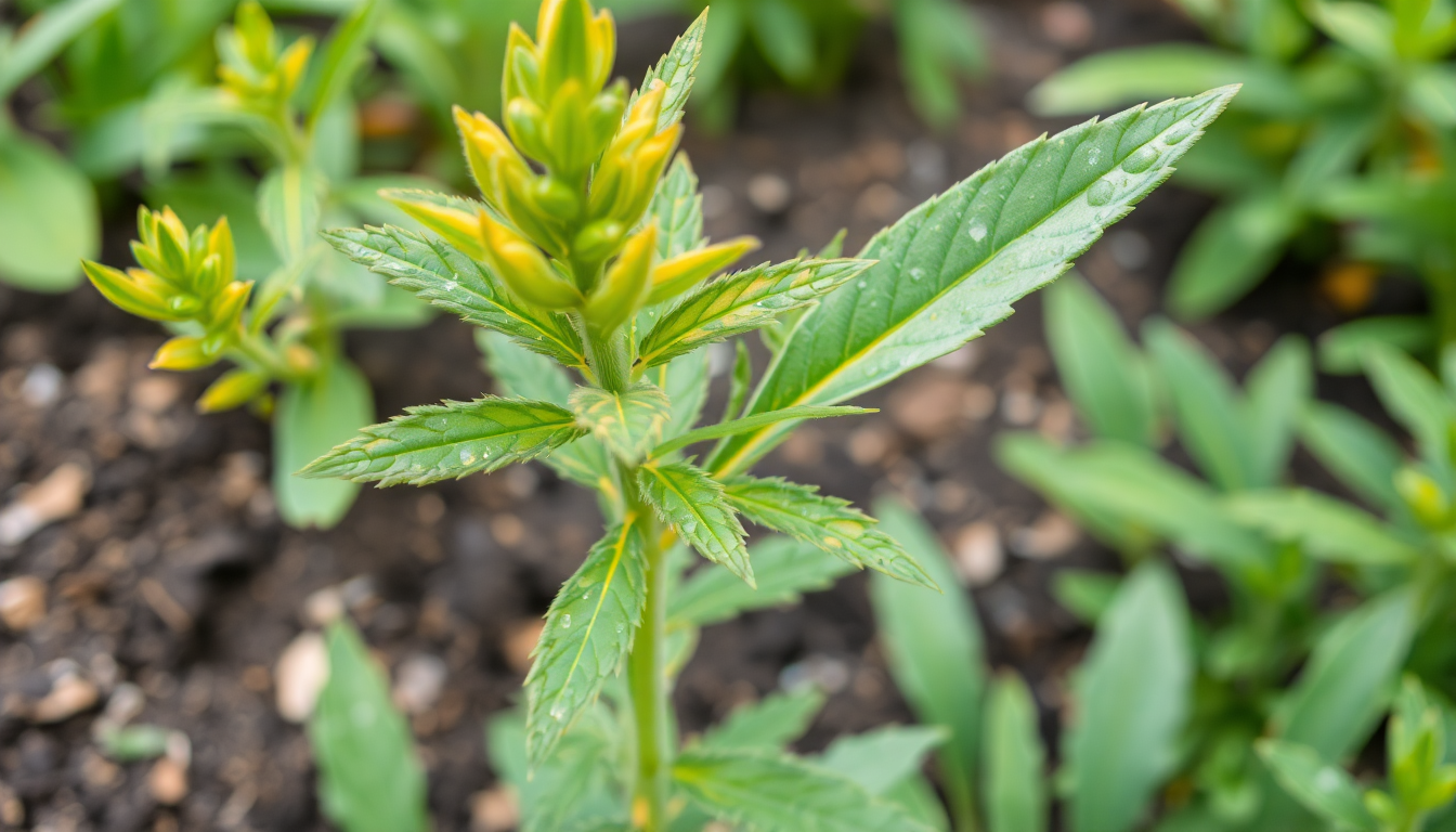 Why Are My Hyssop Plants Developing Yellow Streaks?