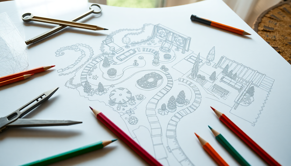 Simple Backyard Drawing Sketch Your Way to a Beautiful Backyard: A Guide to Landscape Planning ...