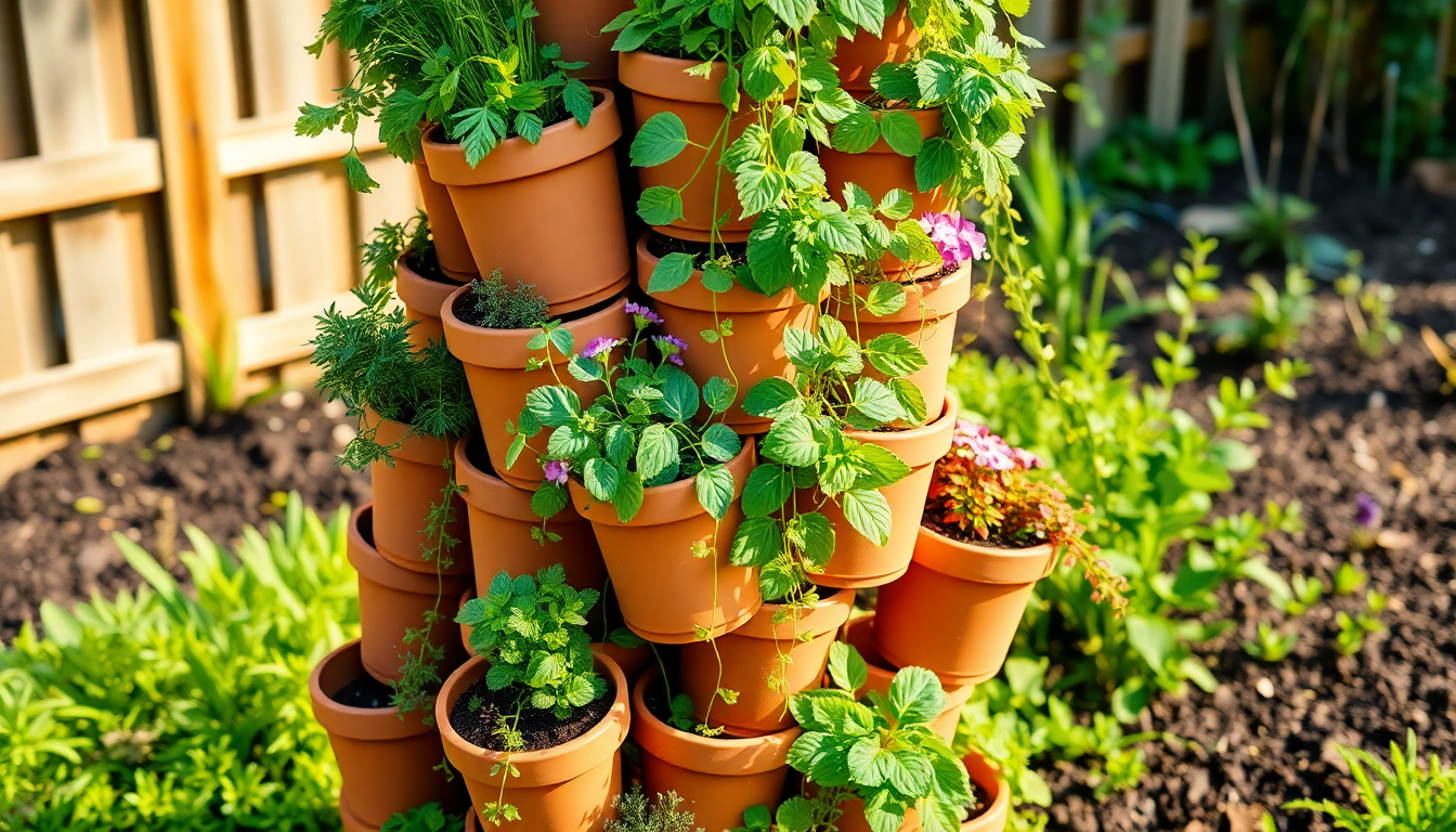 How to Create a Clay Pot Tower for Vertical Gardening