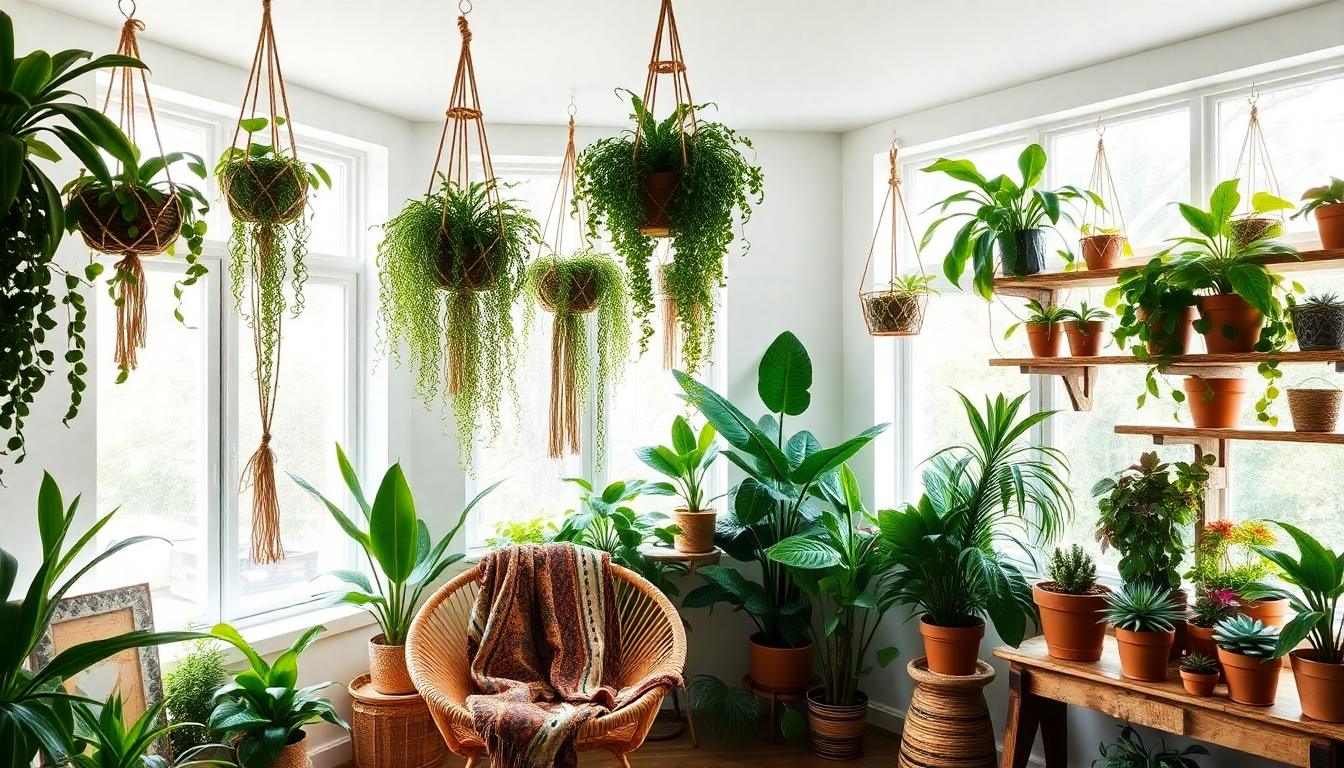 How to Create a Bohemian Indoor Plant Display