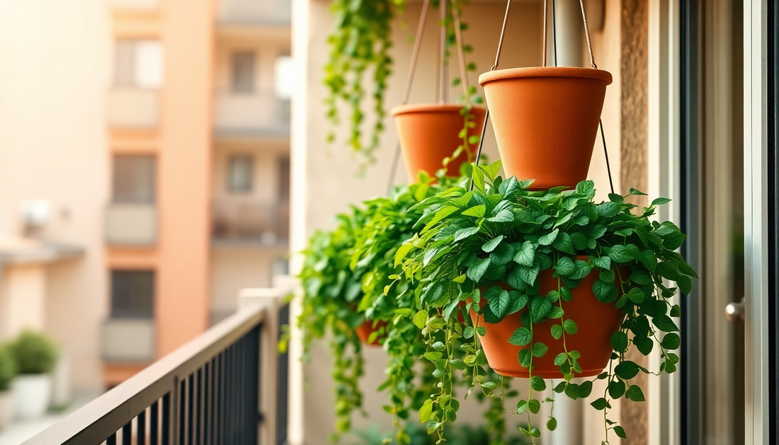 Elevate Your Balcony with Idyl's Stunning Terracotta Hanging Planters