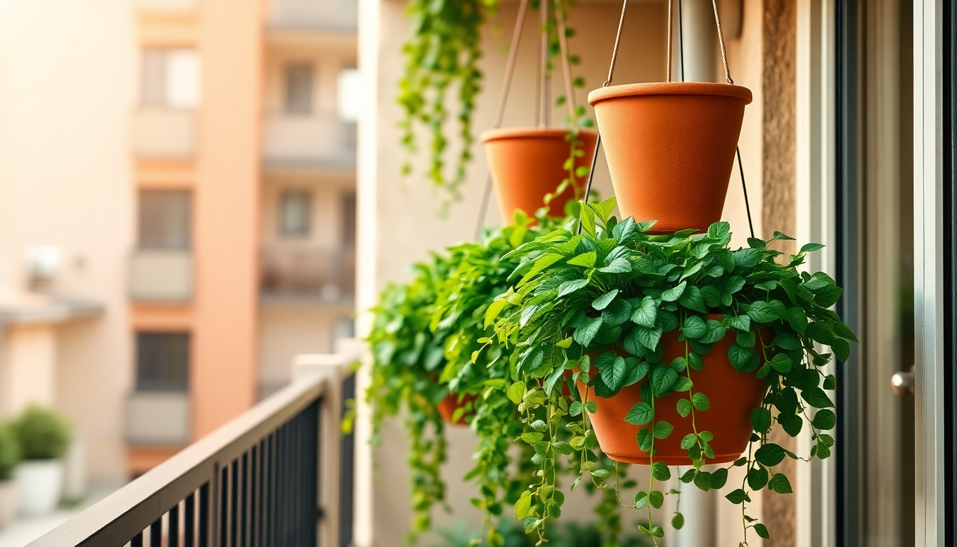 Elevate Your Balcony with Idyl's Stunning Terracotta Hanging Planters