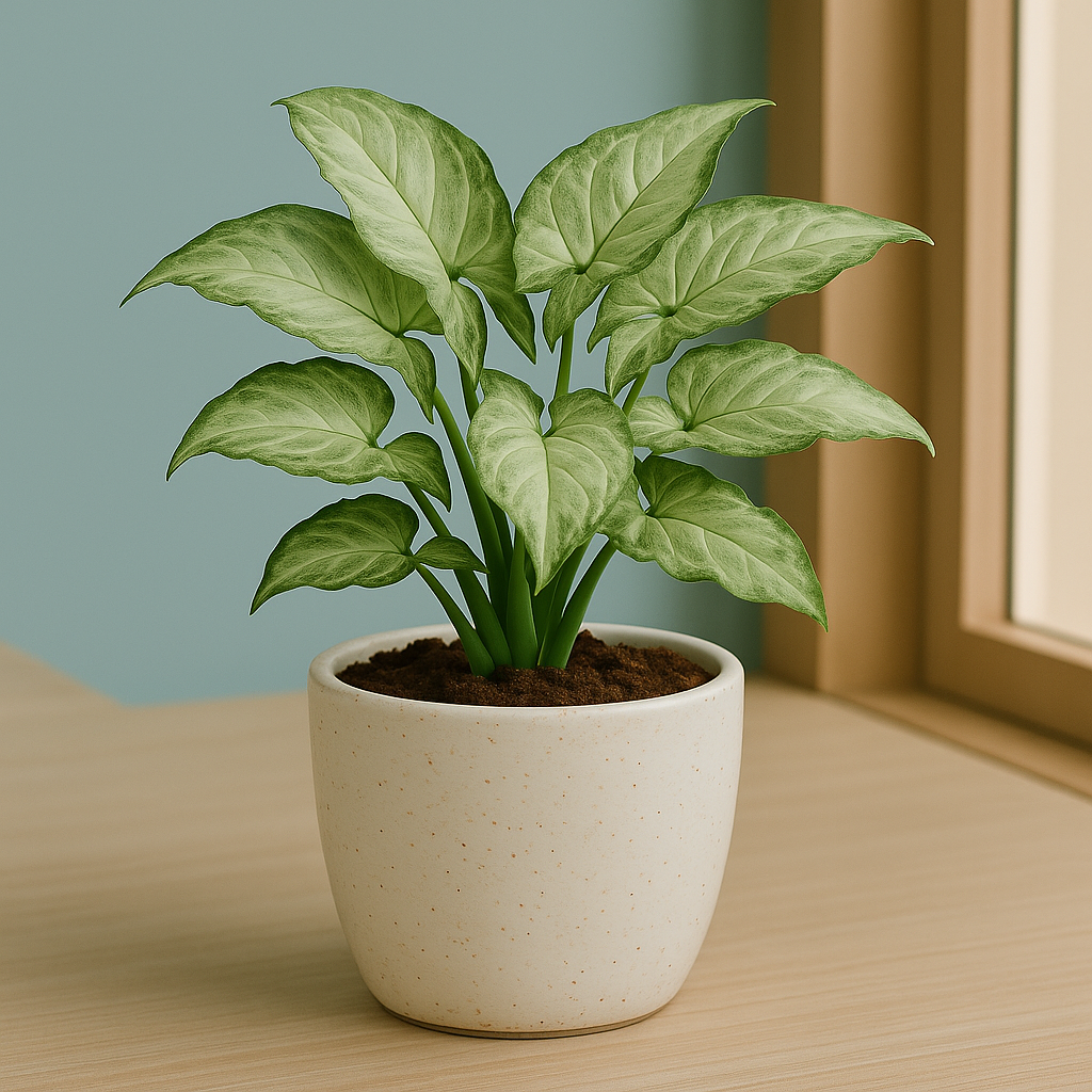 Syngonium Green plant in a ceramic pot