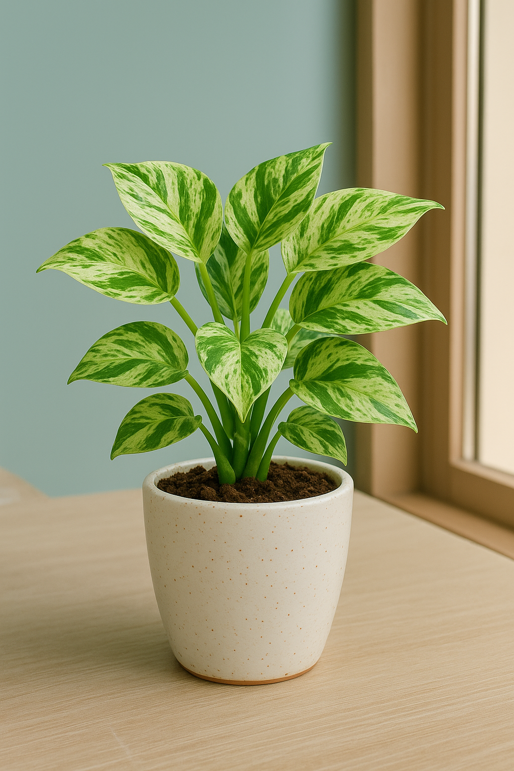 Marble Money Plant in a ceramic pot